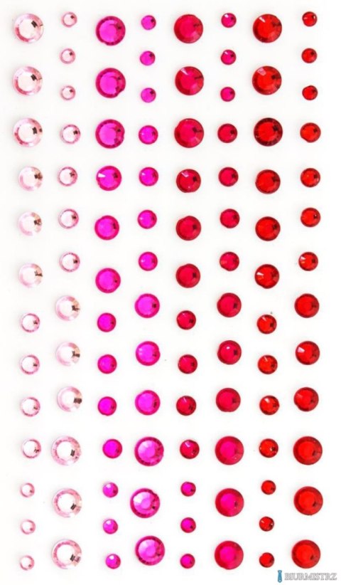 Kryształki samoprzylepne 3-6mm czerwone (104) 251110 GALERIA PAPIERU
