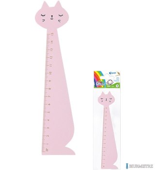Linijka drewniana KOT różówy 15cm FIORELLO GR-F87KR 130-1882