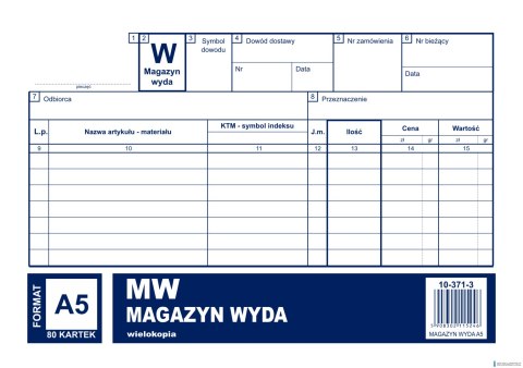 Magazyn wyda A5, 80 karetek wielokopia, 10-371-3 DOTTS
