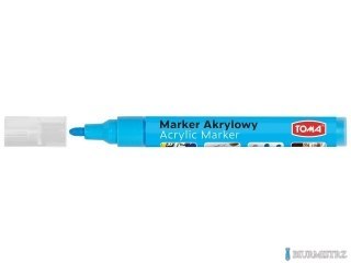 Marker akrylowy, fibrowa końcówka okragła 2-5mm, niebieski jasny TO-402 Toma