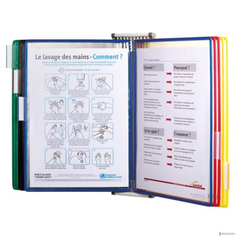 Naścienny system prezentacyjny Djois x TARIFOLD a4 + 5 paneli prezentacyjnych z ograniczeniami, mix kolorów 414159 TR