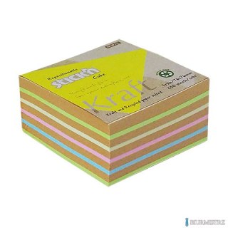 Notes kostka kraft 76x76mm, 5 kolorów, 400 kart. STICKN 21824