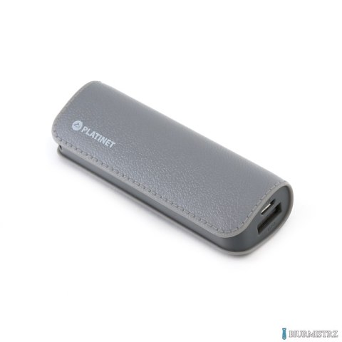 Powerbank, przenośna ładowarka Platinet LEATHER 2600mAh GREY + MICRO CABLE KABEL PMPB26LG