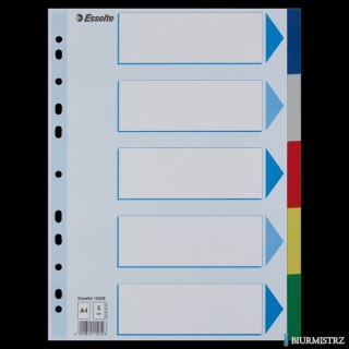 Przekładki plastikowe z PP A4 ESSELTE 5 kart 15259