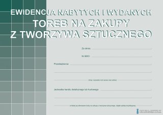 S-200-3 Ewidencja nabytych i wydanych toreb na zakupy z tworzyw sztucznych A5 MICHALCZYK I PROKOP