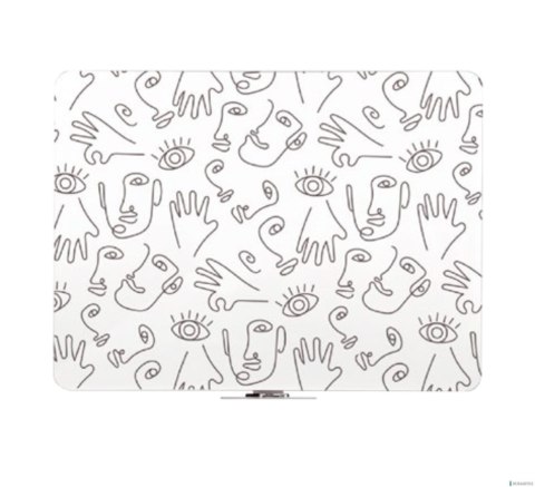 Tablica Qboard bezramowa z eleganckim czarnym wykończeniem, lakierowana biała 100x200 cm 2X3 FBQ1020