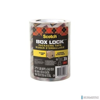 Taśma pakowa Scotch® Box Lock™, transparentna, 48mm x 50m, 3 rolki/opakowanie 7100262924