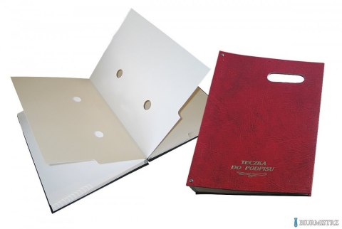 Teczki do podpisu 20k z okienkiem (bordo) WARTA 1824-920-034