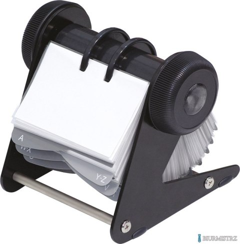 Wizytownik obrotowy DONAU, na 400 wizytówek, czarny