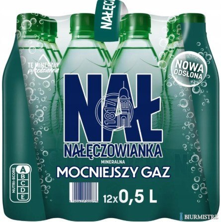 Woda NAŁĘCZOWIANKA mocniejszy gaz 0.5L butelka PET zgrzewka 12 szt. KAUCJA