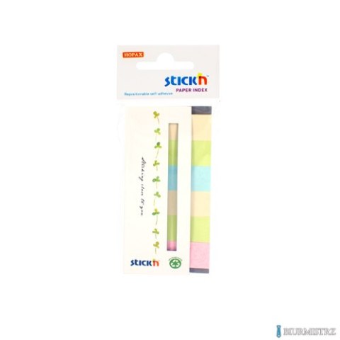 Zakładki papierowe 45x15mm 6 kolorów ECO 180 kartek STICKN 21597