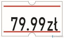 Etykiety cenowe w rolce do metkownicy jednorzędowej Meto 21x12 mm, biało-czerwone opakowanie 6 rolek M30014357