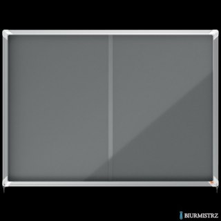 Gablota filcowa Nobo Premium Plus 18xA4, szara (drzwiczki przesówne) 1915338