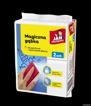 JAN NIEZBĘDNY Magiczna gąbka do usuwania plam biało-czerwona 2szt.