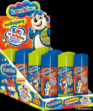 Klej znikający w sztyfcie 12g BAMBINO (12 szt)ST.MAJEWSKI