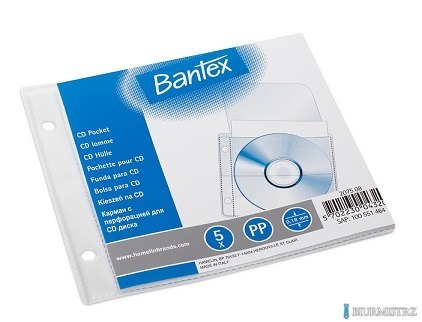 Koszulki groszkowe na 1CD/DVD, w folii (5szt) 2075-08, 180mic., 100551464