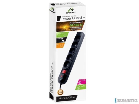 Listwa zasilająca TRACER PowerGuard 5 gniazd 3m czarna TRALIS30407