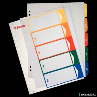 Przekładki plastikowe ESSELTE 1-5 do zadruku 100211