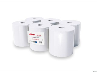 Ręcznik w roli 130/1 (6 rolek) 130m 1warstwa makulatura extra biały CLIVER 5944