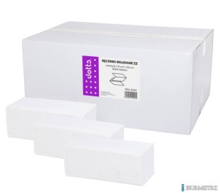 Ręczniki składane ZZ, PREMIUM, 100% celuloza, białe, 2-warstwowe, DOTTS, 21x25cm, 3000 listków