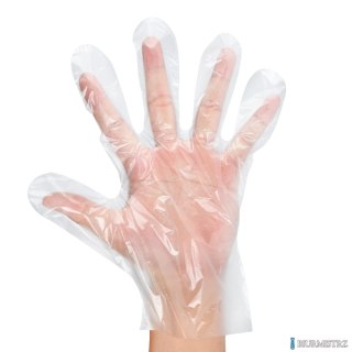 Rękawice foliowe HDPE jednorazowe uniwersalne (100 sztuk) ZRYWKI