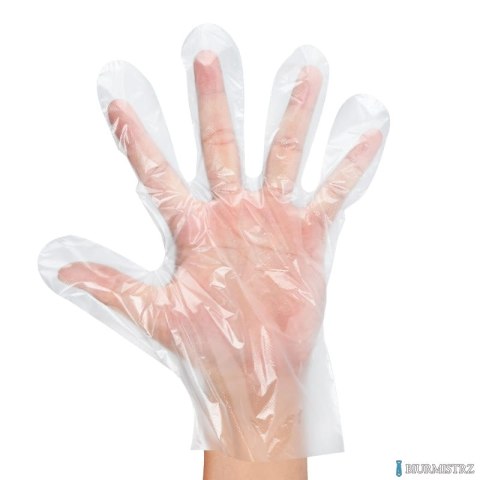 Rękawice foliowe HDPE jednorazowe uniwersalne (100 sztuk) ZRYWKI