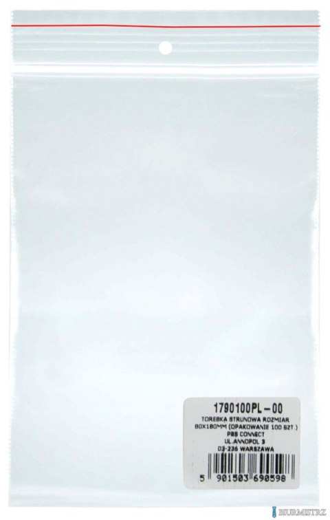 Torebka strunowa DONAU, PP, 80x180mm, 100szt., transparentna