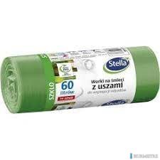 Worki do segregacji SZKŁO zielone z uszami LDPE 35l (20szt.) STELLA 032198