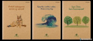 Zeszyt Go Green A4 60k 70g okładka kraft 225g kratka z marginesem 400153378 TOP-2000