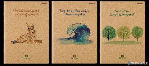 Zeszyt Go Green A4 60k 70g okładka kraft 225g kratka z marginesem 400153378 TOP-2000