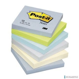 Bloczek 76x76 pal.MINERAL 654ML (6) POST-IT 3M
