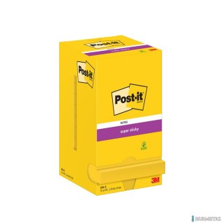 Bloczek samoprzylepny SUPER STICKY 654-S, 76X76MM, 12x90kartek, żółty POST-IT, 3M