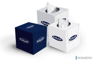 Chusteczki higieniczne 90sztuk 2 warstwy, kolor biały, celuloza, kwadrat BULKYSOFT 68360