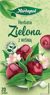 Herbata HERBAPOL Zielona z wiśnią 20t