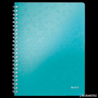 Kołonotatnik LEITZ WOW A4 80k PP kratka turkusowy 46380051