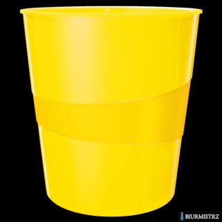 Kosz na śmieci 15L Leitz WOW, żółty 52781016