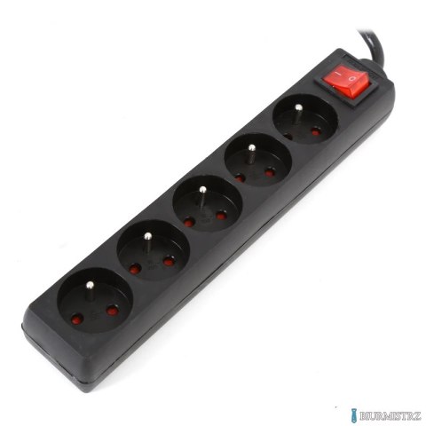 Listwa zasilająca z 5 gniazdami 1.5 m czarna OMEGA OL5F15