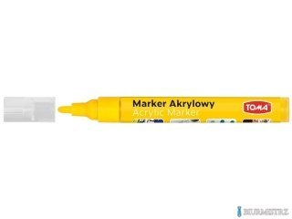 Marker akrylowy, fibrowa końcówka okrągła 2-5mm, żółty TO-402 Toma