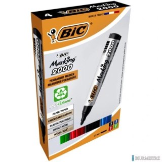 Marker permanentny BIC 2000 Ecolutions mix AST okrągła końcówka 4szt, 8209112
