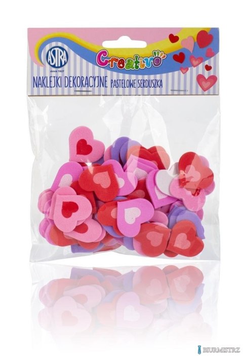 Naklejki samoprzylepne na piance - Pastelowe serduszka ASTRA, 335119002