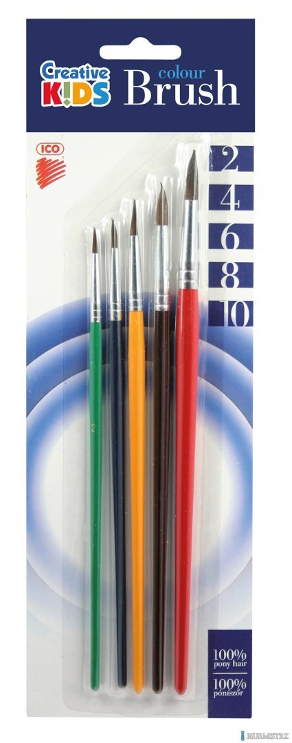 Pędzle 2-4-6-8-10 na blistrze ICKPE1