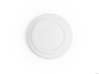 Pokrywka CPLA do kubka papierowego 100ml biała, op. 50 szt. 100% biodegradowalna VLID62-A1