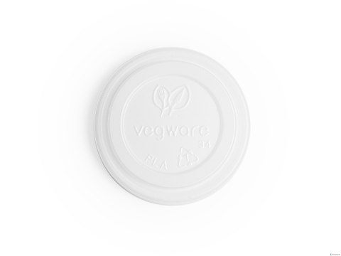Pokrywka CPLA do kubka papierowego 100ml biała, op. 50 szt. 100% biodegradowalna VLID62-A1