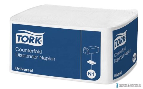 Serwetki dyspenserowe Tork, 1 warstwa, celuloza, 32x33 cm, kolor biały, 7200 szt. system N1, 10935