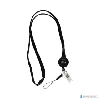 Taśma 601286 (10) czarna wypinajaca z mech ściagajacym klipsem i zawieszką