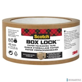 Taśma pakowa SCOTCH®Box Lock, papierowa, 48mm x 22,8m, 1szt., brązowa 7100292556