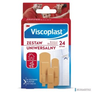 Zestaw plastrów VISCOPLAST, 24szt., 2rodzaje/5rozmiarów mix kolor UNIWERSALNE 4054596798328