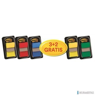 Zestaw promocyjny zakładek POST-IT (680 -P5+2), PP, 25,4x43,2mm, mix kolorów, 3+2 GRATIS