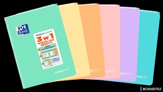 Zeszyt OXFORD PP EASYBOOK pastel A4 60k 90g mix kratka z marginesem 400161237