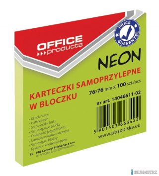 Bloczek samoprzylepny 76x76 100k NEON zielony 14046611-02